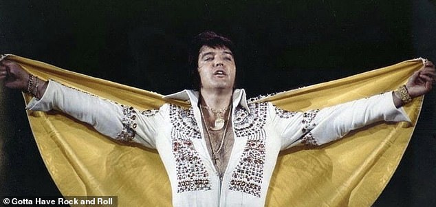 Favorite Piece: The late King of Rock & Roll was often seen wearing the gold chain in his later years, both on and off stage, according to the auction house;  pictured 1975