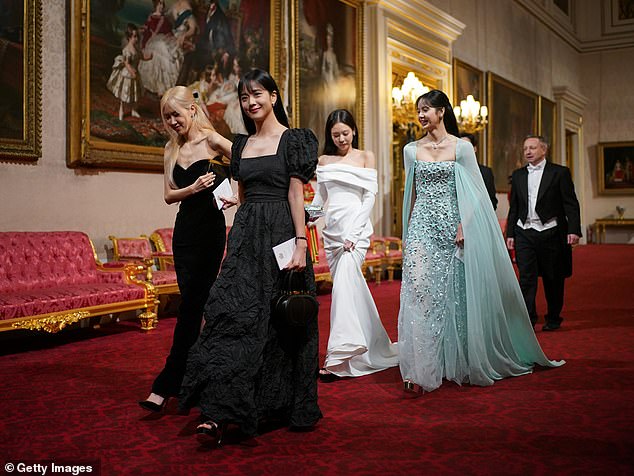 The members of BLACKPINK attended the state banquet at Buckingham Palace last night