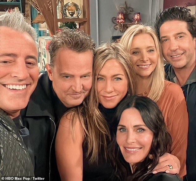 Reunion: Penn's comments come a week after a source told DailyMail.com that Perry's Friends stars Jennifer Aniston, Courteney Cox, Lisa Kudrow, Matt Le Blanc and David Schwimmer were in early talks to honor him at the upcoming Emmy Awards