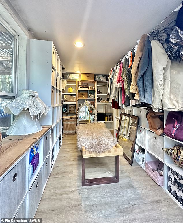 The couple even created a beautiful walk-in closet to store all their clothes