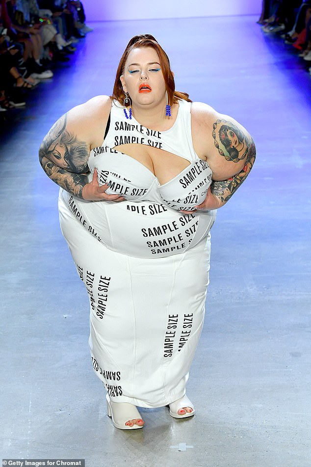 Plus-size model Tess Holliday showed off her bust at New York Fashion Week 2020