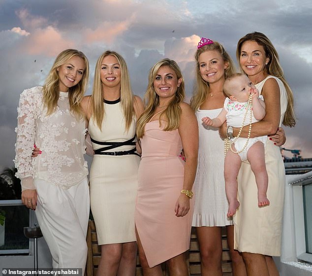 Cooper (second from left) claims her stepfather required her to dress 'sexy' while at work and 'regularly touched her in inappropriate places'