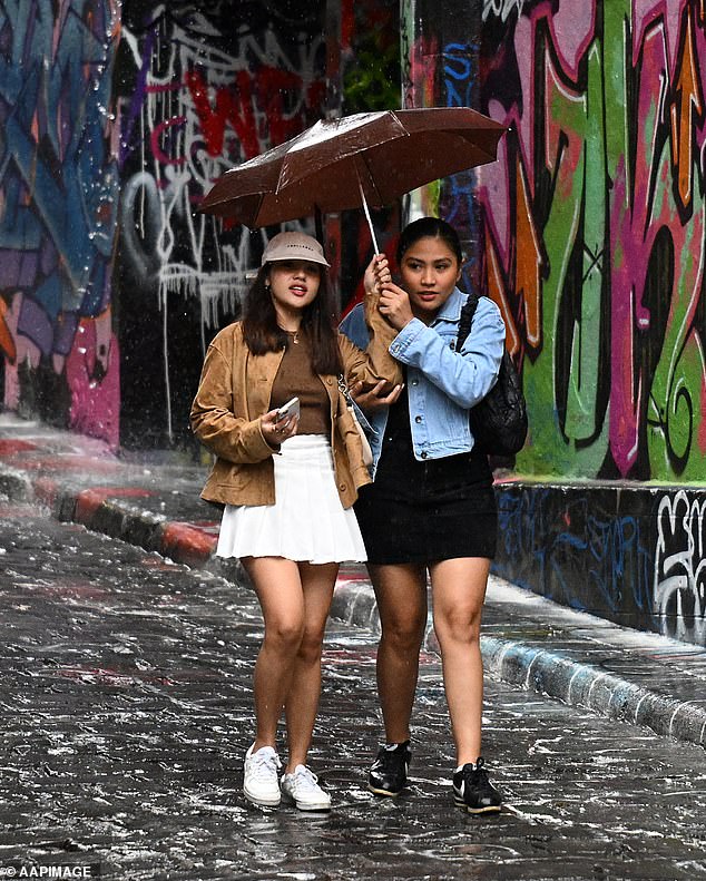 Brisbane and Melbourne (pictured) will also get rain, but not as much as Sydney