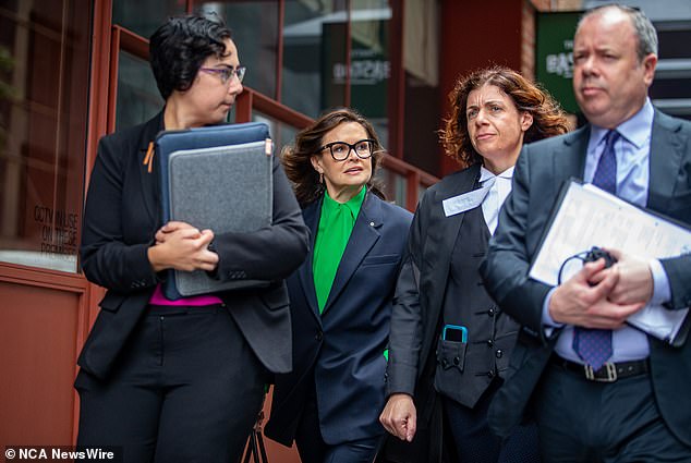 Mr Lehrmann is suing Network Ten and ex-Project presenter Lisa Wilkinson (second from left) over a broadcast in which Ms Higgins claimed she was raped