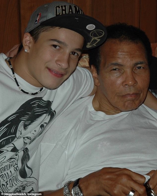 Ali Walsh (pictured with his legendary grandfather, Muhammad Ali) changed his life when he took up cage fighting while battling drug abuse and depression