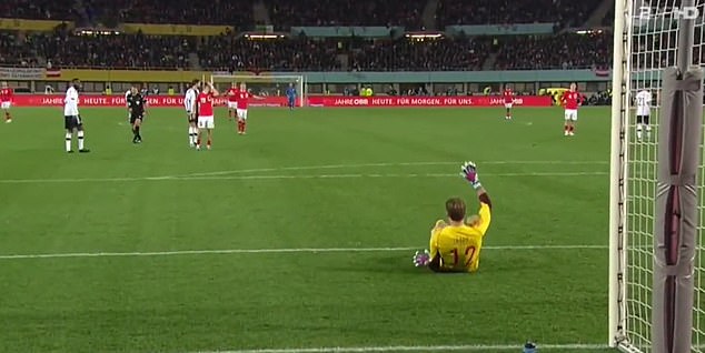 When Trapp wanted to take a goal kick moments later, he collapsed to the ground and shouted for help