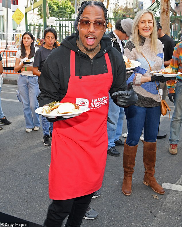 Wow: At this year's event, beneficiaries received more than 600 pies and 3,000 pounds of turkey among other food items, according to the Los Angeles Daily News