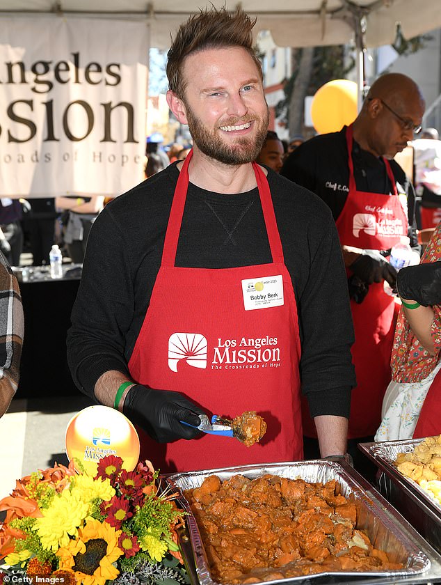 Boisterous as ever: Bobby Berk, best known as the current interior designer on the Netflix revival of Queer Eye, was one of the names who made his presence felt at the party