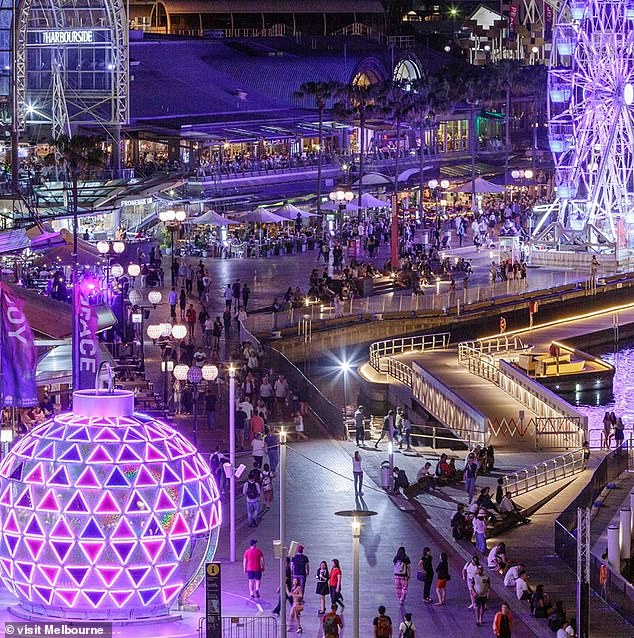 Melbourne's largest display of Christmas lights is in the city's Federation Square - which will be temporarily transformed into 'Christmas Square', complete with a 16.5-metre tree, neon decor and a Santa's Workshop venue for children