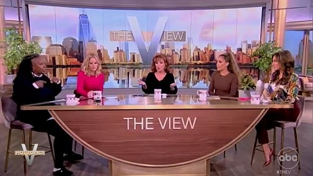 Co-host Joy Behar (center), a longtime critic of Trump, promised she would not vote for him