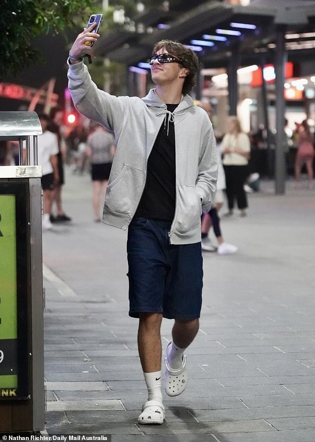 Gold Coast teen Alex (pictured) said of his Crocs: 'They're crazy comfortable, yeah'