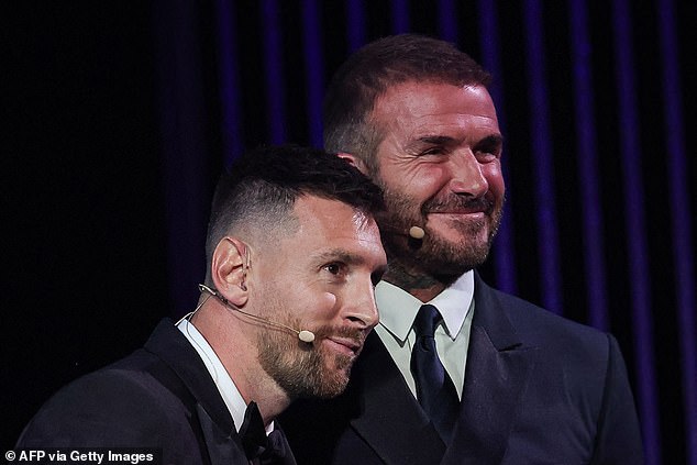 Beckham is now co-owner of Inter Miami and recently presented Lionel Messi with the Ballon d'Or