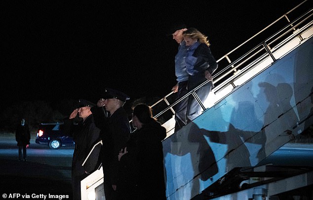 President Joe Biden and first lady Jill Biden arrive on Nantucket Tuesday evening