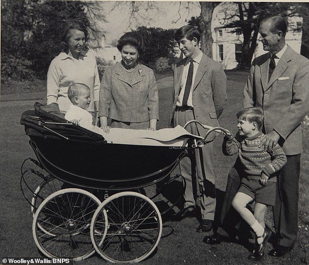 Pictured: The Royal Family together, (from left) Princess Anne, Prince Edward, the Queen, Prince Charles, Prince Andrew and Prince Philip