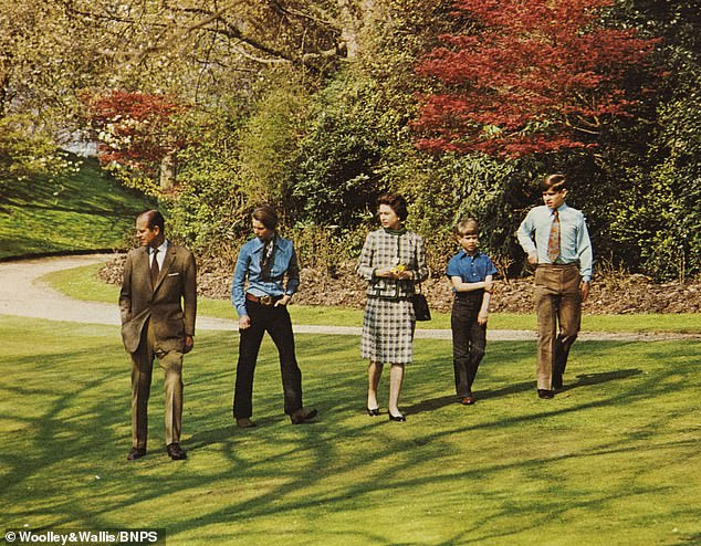 Prince Charles was missing from the colorful Christmas card from 1973. He was 24 years old and served in the Royal Navy