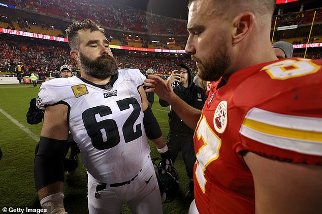 Jason and the Eagles defeated Travis and the Chiefs in their Super Bowl rematch on Monday night