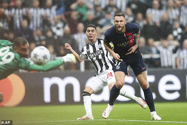 Newcastle won the reverse fixture against PSG 4-1 as they attempted to make the knockouts