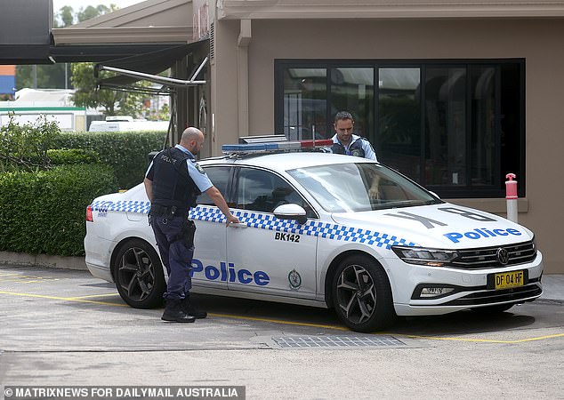 The federal government passed emergency legislation last Thursday to tighten oversight and restrictions on released prisoners.  Police are pictured at a Sydney motel where former prisoners are staying