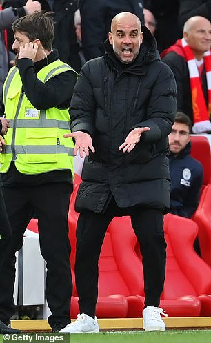 Pep Guardiola claimed he was targeted with coins during the match