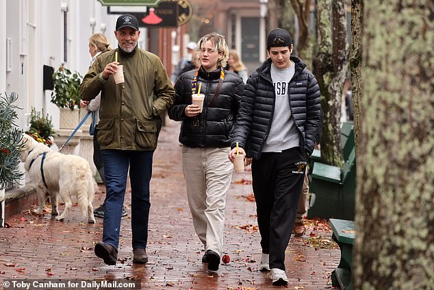 Hunter Biden (left) walks the streets of Nantucket with daughter Maisy Biden (center) and cousin Hunter (right), the son of the late Beau Biden