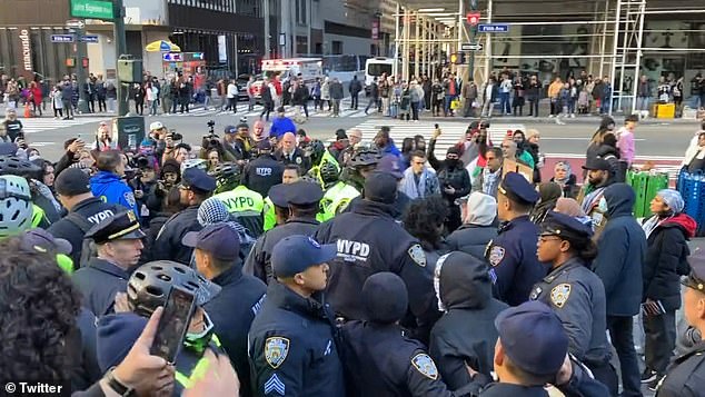 At least five protesters were arrested as the march dispersed near Bryant Park