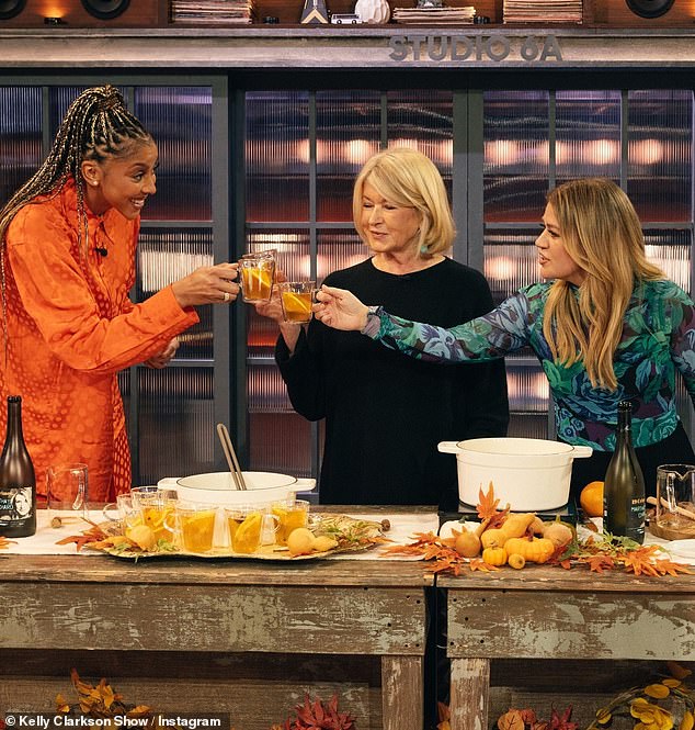 Martha (pictured on The Kelly Clarkson Show) told the outlet that not only did her grandchildren rush to eat her food, but they were also the first to help her in the kitchen