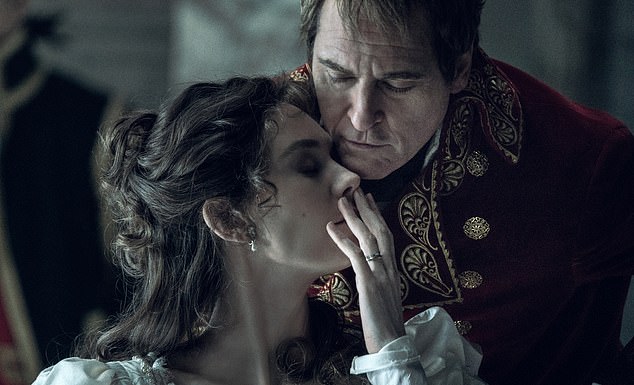 Joaquin Phoenix stars as Napoleon Bonaparte and Vanessa Kirby stars as Empress Josephine