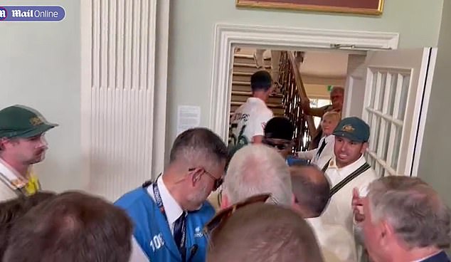 Australian Test batsman Usman Khawaja clashes with Lord's members in heated scenes after Jonny Bairstow's controversial dismissal