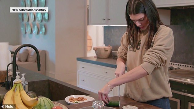 Season 1: Kendall, 28, made headlines during an episode of The Kardashians season 1 when she clumsily chopped up a cucumber for a snack