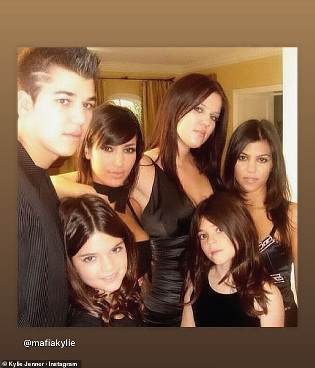 Throwback: Kylie added a family throwback, with her and sister Kendall and half-siblings Kim, Khloe, Kourtney and Rob Kardashian