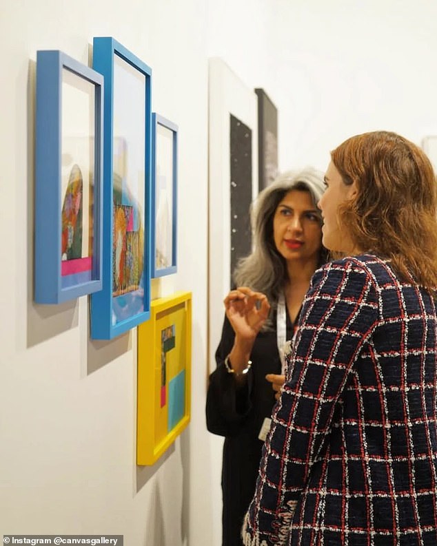 Eugenie seemed captivated as she observed several works of art on display at Abu Dhabi Art 2023