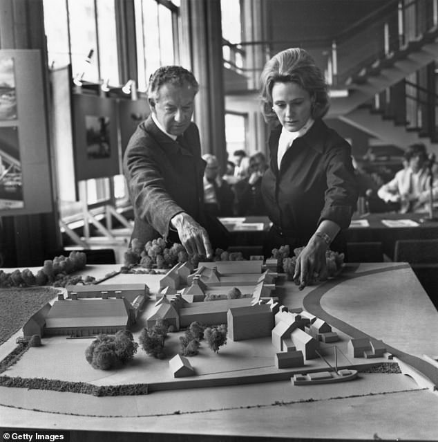 Lady Penn also worked in the music business on a voluntary basis, mingling with the likes of Benjamin Britten and Sir Frederick Ashton.  Above: Lady Penn with Britten in 1970