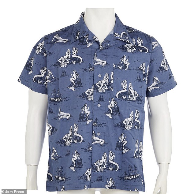 Quirky: The singer's Mitch Dowd Mermaid Siren shirt costs £49 and is described as having 'light wear and some cat hair present'