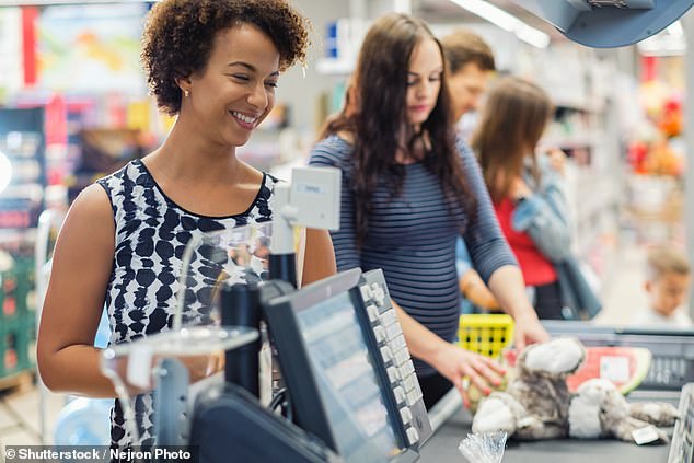 Checkout time can be stressful and lines can be extremely long during the holidays.  That's why Jackie suggested having your wallet ready before it's your turn (stock image)