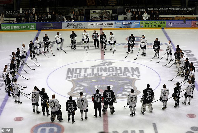 Johnson's Nottingham Panthers teammates paid tribute ahead of a memorial match