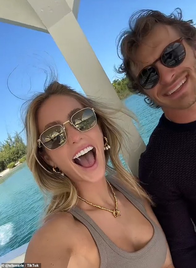 The blonde beauty shared the news that he was spending the holidays with her family on her TikTok - just weeks after they went on a romantic getaway together