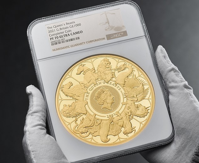 The Queen's Beasts one kilo gold proof is expected to fetch £80,000 to £90,000 at Royal Mint auction