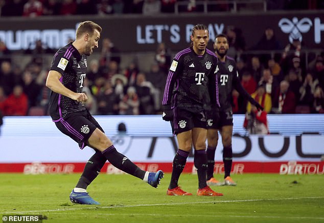 Kane scored his 18th goal of the season, surpassing the season totals of Kevin Keegan and Jadon Sancho in the Bundesliga