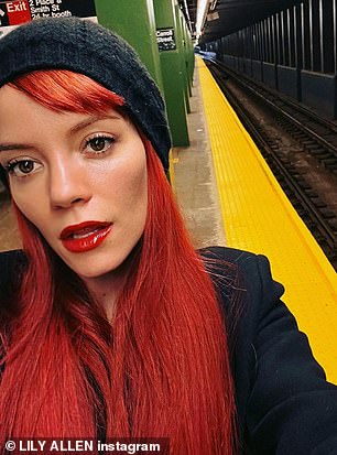 Rocking it: Lily debuted her new hairstyle on Instagram on Monday, looking effortlessly flawless as she took a selfie on the subway