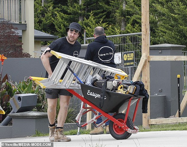 Craftsmen were spotted this week driving construction equipment onto the site