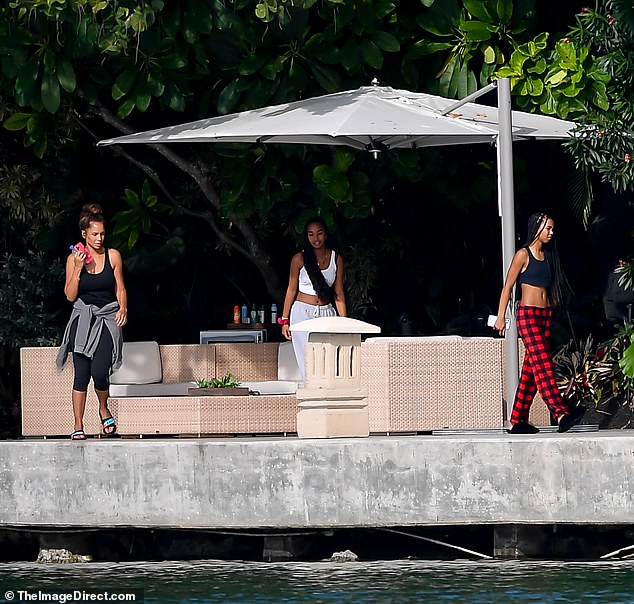 Diddy was seen alongside his daughter Chance, her mother Sarah Chapman (left) and teenage daughter D'Lila Star Combs (right)