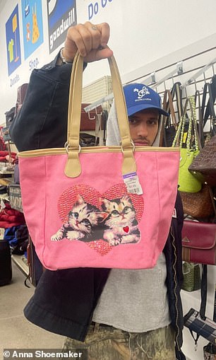 One of Anna's biggest regrets is leaving this crystal-encrusted kitten bag in Buffalo