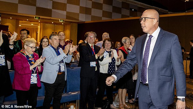 Some members of the crowd of 600 people previously booed NSW Liberal state board member Michelle Bishop as she tried to recognize the land's traditional owners