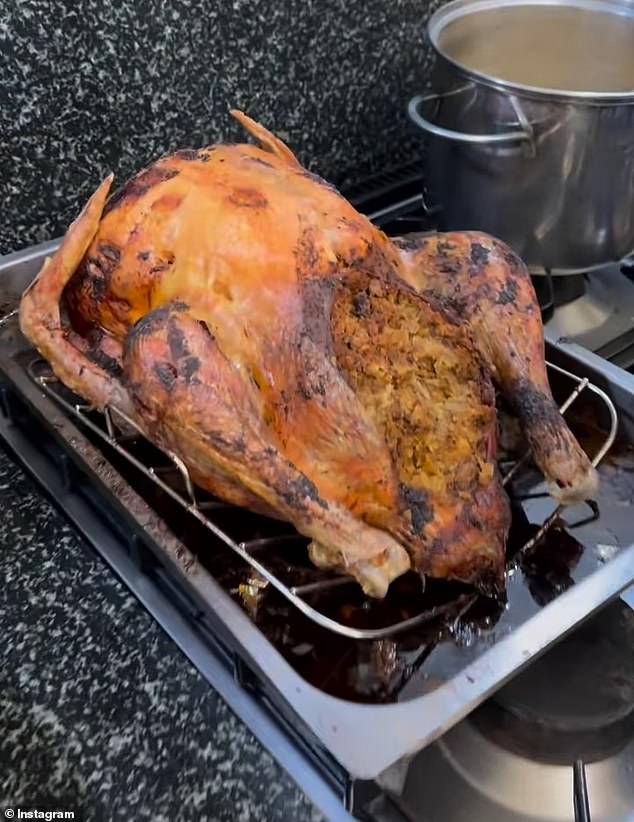 The turkey looked golden brown