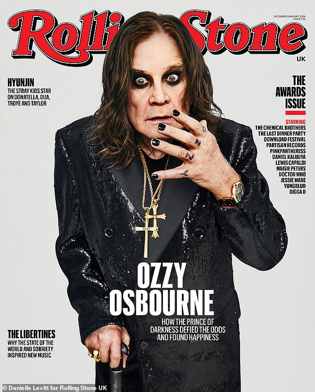 What an honor: Ozzy graced the cover of the music magazine and posed for a stylish shoot