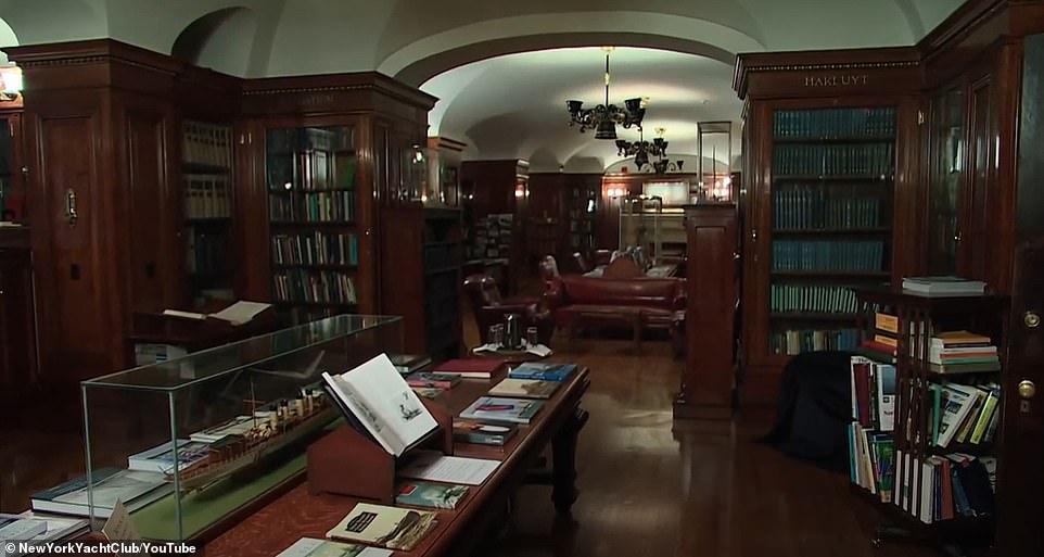 The library in the Manhattan Clubhouse contains more than 13,000 books and ancient manuscripts