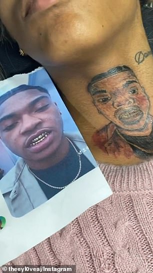 Jayda Chanel Marie made an embarrassing mistake in February after tattooing her boyfriend's face on her neck and had to find a solution when they broke up