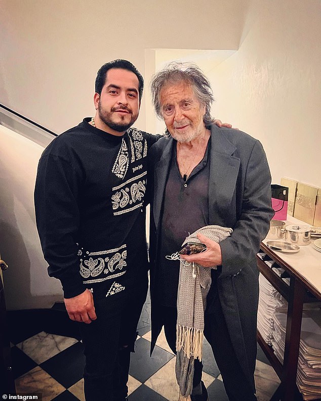 In February, Escobedo posted an image of himself with film legend Al Pacino