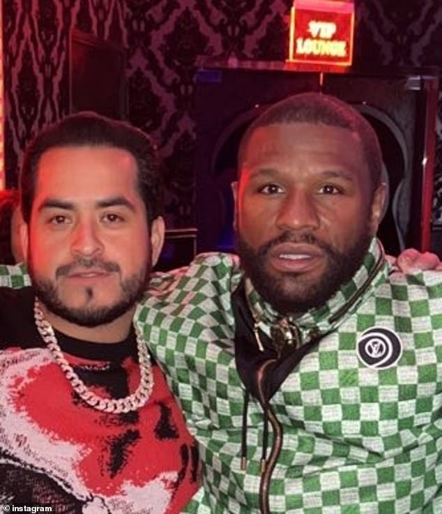 “Champions hang out with champions,” Escobido wrote in the caption of this photo of him with Floyd Mayweather