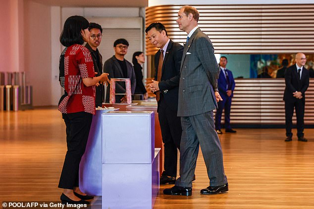 Prince Edward today visited the 'AlterMatter' exhibition at the Museum of Modern and Contemporary Art in Nusantara, organized by the British Council Indonesia